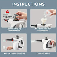 Handheld Multi-Surface Pressurized Steam Cleaner With 12 Accessories